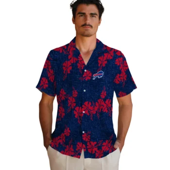 buffalo bills hibiscus petals blue hawaiian shirts fashion forward