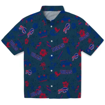 buffalo bills beach vibe navy hawaiian shirts best selling