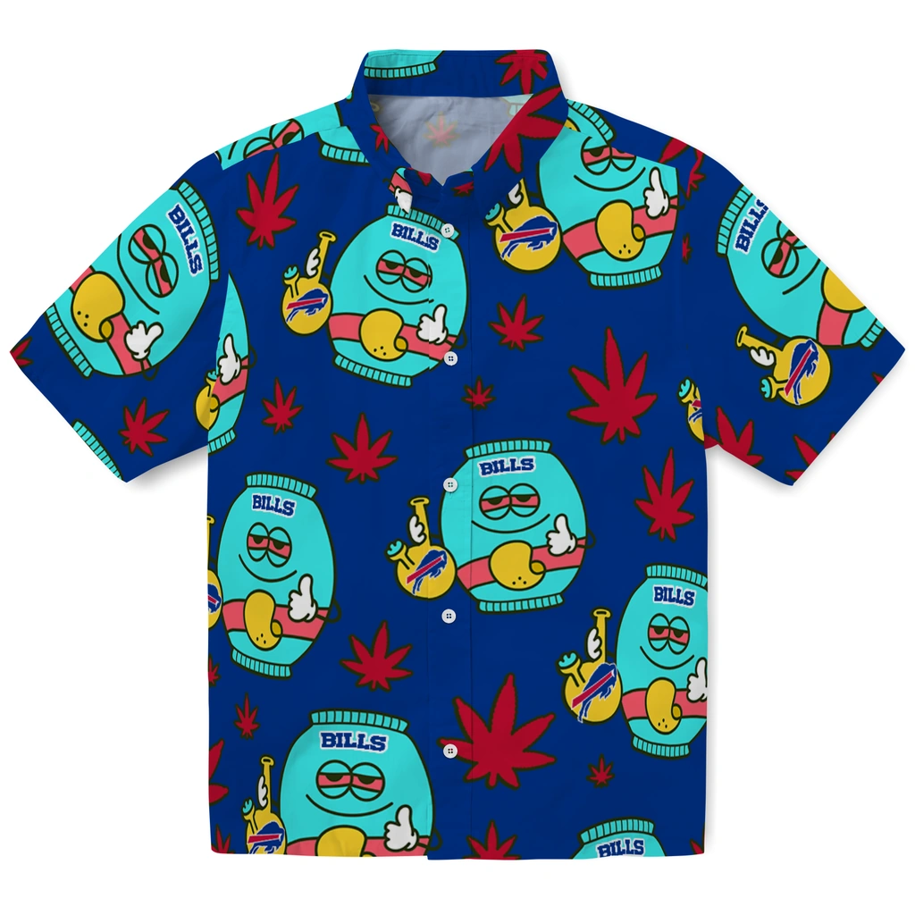 Buffalo Bills Hawaiian Shirt - Chill Vibe buffalo bills bong smile blue hawaiian shirts best selling