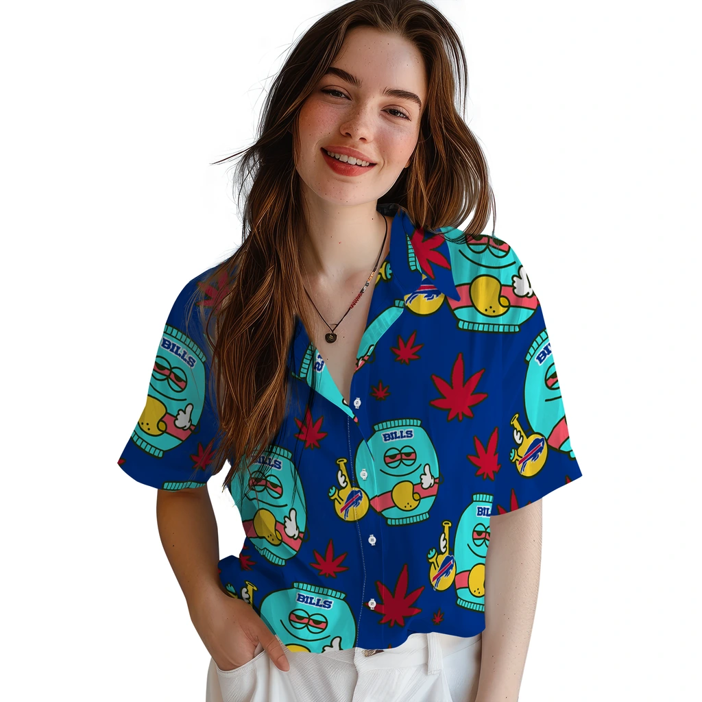 Buffalo Bills Hawaiian Shirt - Chill Vibe buffalo bills bong smile blue hawaiian shirts latest model