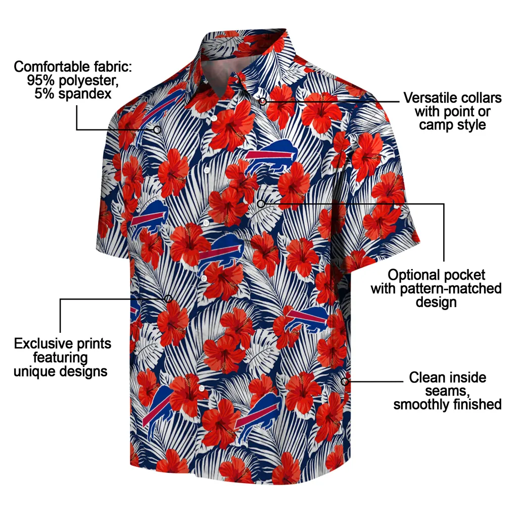 Buffalo Bills Hawaiian Shirt - Hibiscus Fiesta buffalo bills hibiscus fiesta red royal blue hawaiian shirts new arrival