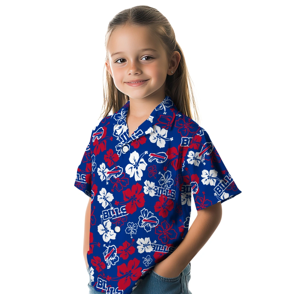 Buffalo Bills Hawaiian Shirt - Hibiscus Flower Design buffalo bills hibiscus bloom blue hawaiian shirts premium grade