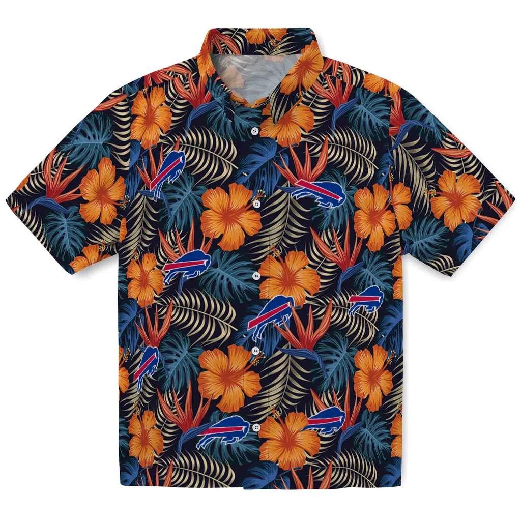 Buffalo Bills Hawaiian Shirt - Hibiscus Foliage buffalo bills hibiscus foliage hawaiian shirts best selling
