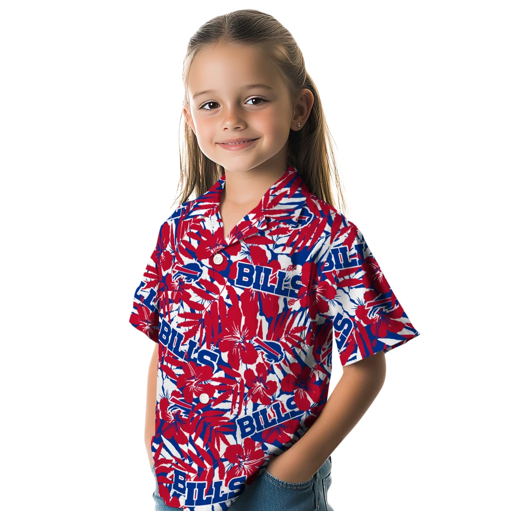 Buffalo Bills Hawaiian Shirt - Hibiscus Overlay buffalo bills hibiscus overlay hawaiian shirts premium grade
