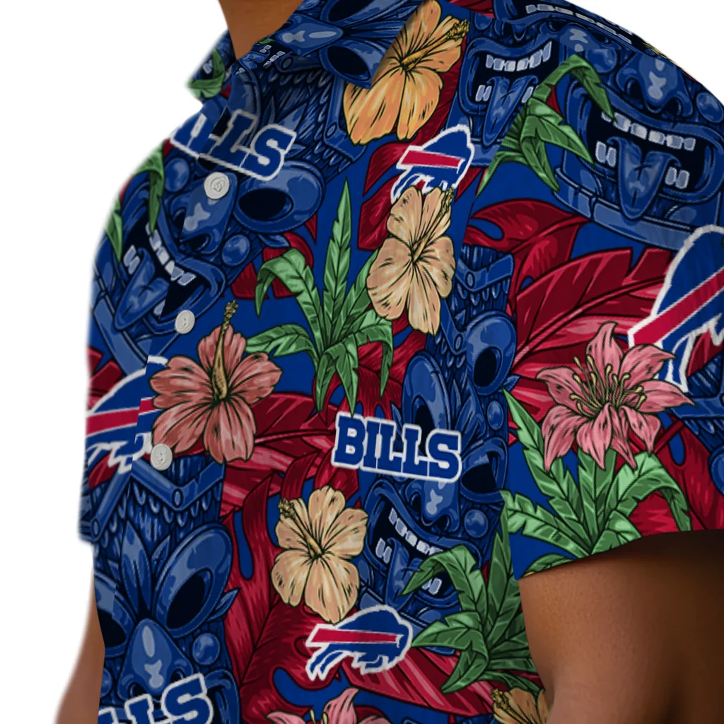 Buffalo Bills Hawaiian Shirt - Hibiscus Tiki Jungle buffalo bills tiki jungle blue hawaiian shirts trendy