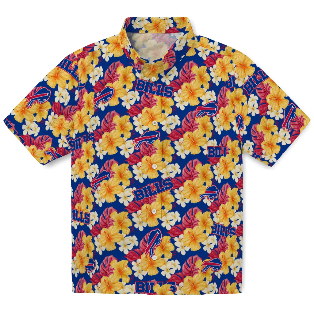 Buffalo Bills Hawaiian Shirt - Hibiscus Tropics buffalo bills hibiscus tropics blue yellow hawaiian shirts best selling