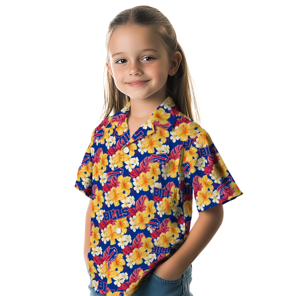 Buffalo Bills Hawaiian Shirt - Hibiscus Tropics buffalo bills hibiscus tropics blue yellow hawaiian shirts premium grade
