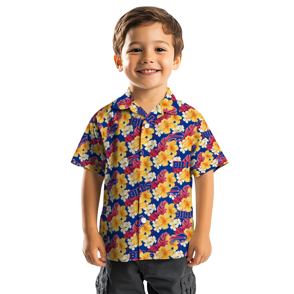 Buffalo Bills Hawaiian Shirt - Hibiscus Tropics buffalo bills hibiscus tropics blue yellow hawaiian shirts top rated