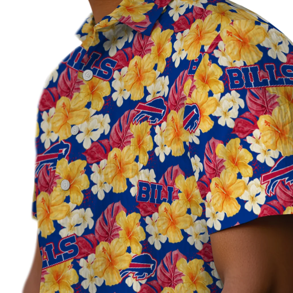 Buffalo Bills Hawaiian Shirt - Hibiscus Tropics buffalo bills hibiscus tropics blue yellow hawaiian shirts trendy