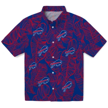 buffalo bills leaf outline blue hawaiian shirts best selling
