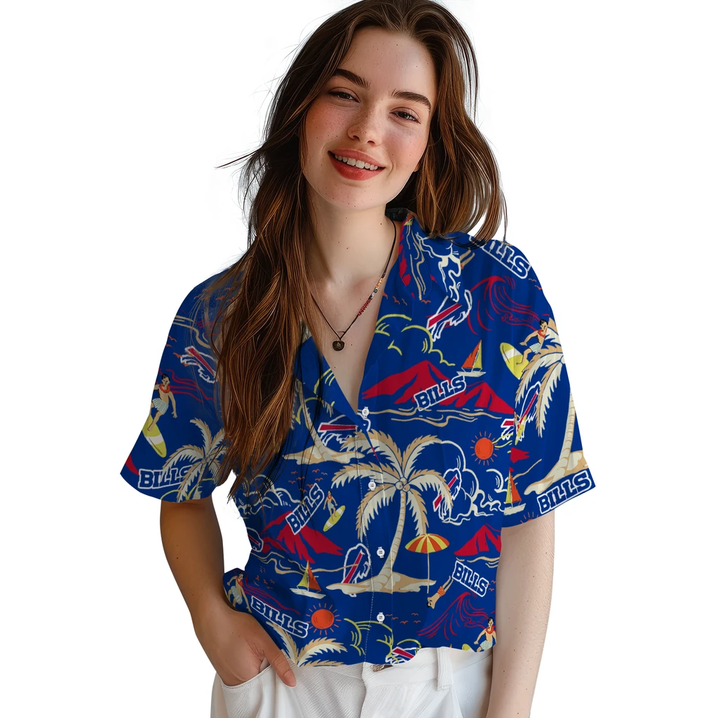 Buffalo Bills Hawaiian Shirt - Palm Tree Island buffalo bills palm tree island blue hawaiian shirts latest model