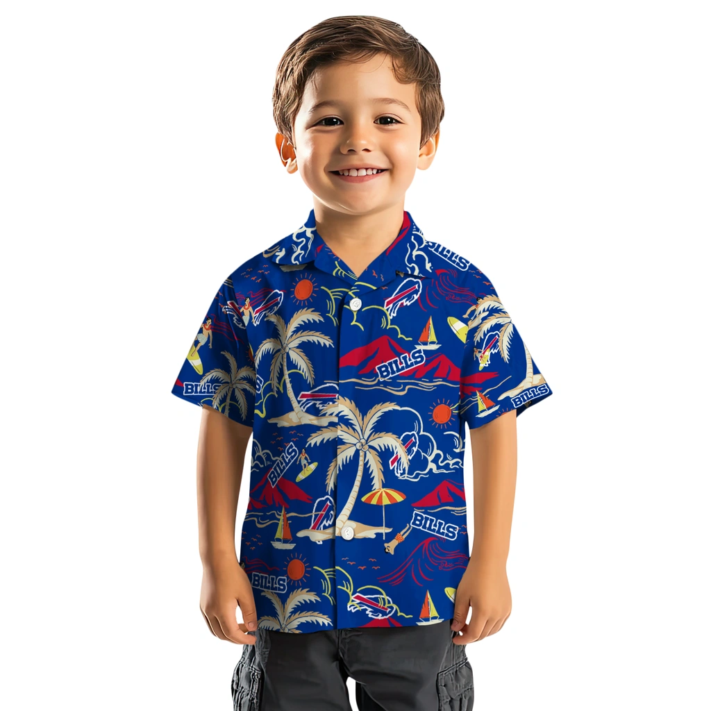 Buffalo Bills Hawaiian Shirt - Palm Tree Island buffalo bills palm tree island blue hawaiian shirts top rated