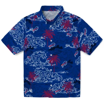 buffalo bills wave palm blue hawaiian shirts best selling