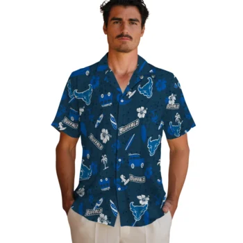 buffalo bulls beach vibe navy hawaiian shirts fashion forward