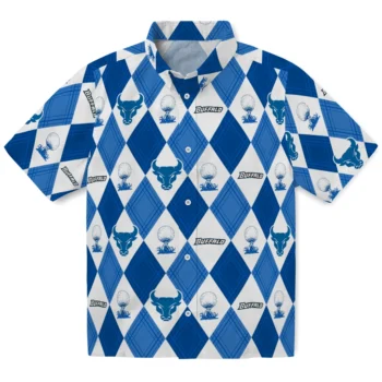 buffalo bulls balloon plaid royal blue hawaiian shirts best selling