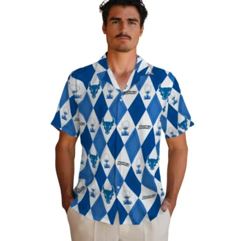 buffalo bulls balloon plaid royal blue hawaiian shirts fashion forward