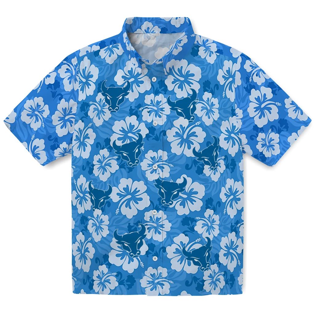 Buffalo Bulls Hawaiian Shirt - Hibiscus Cluster buffalo bulls hibiscus cluster royal blue hawaiian shirts best selling