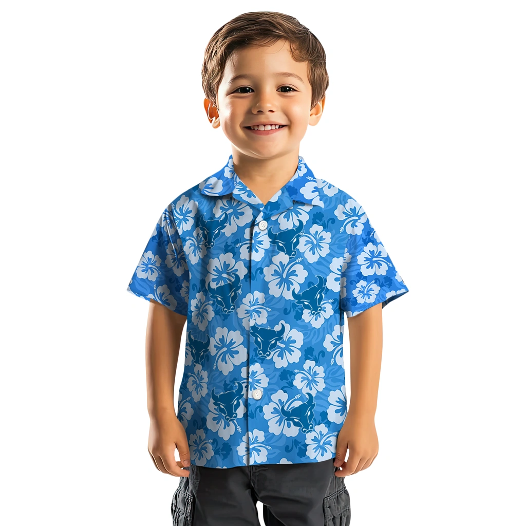 Buffalo Bulls Hawaiian Shirt - Hibiscus Cluster buffalo bulls hibiscus cluster royal blue hawaiian shirts top rated
