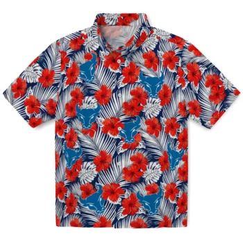 buffalo bulls hibiscus fiesta red royal blue hawaiian shirts best selling