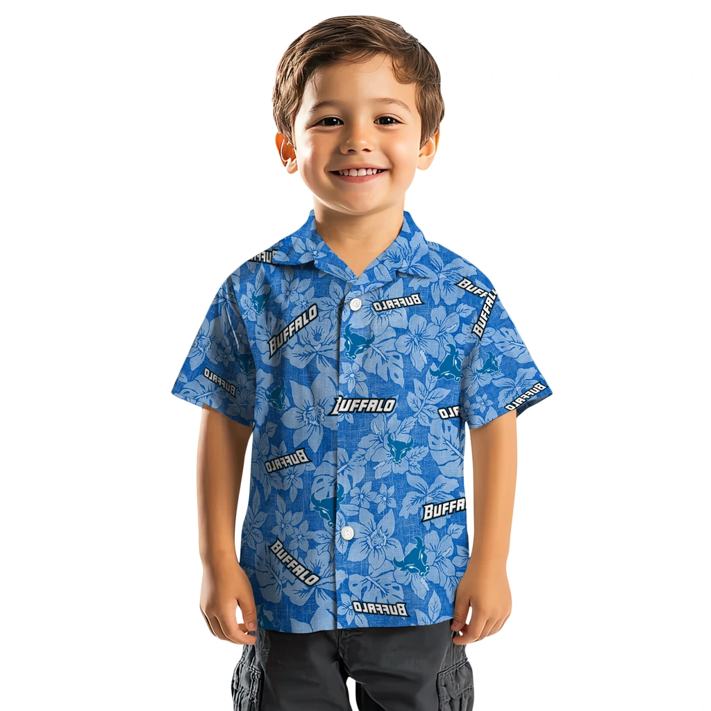 Buffalo Bulls Hawaiian Shirt - Hibiscus Oasis buffalo bulls hibiscus oasis royal blue hawaiian shirts top rated