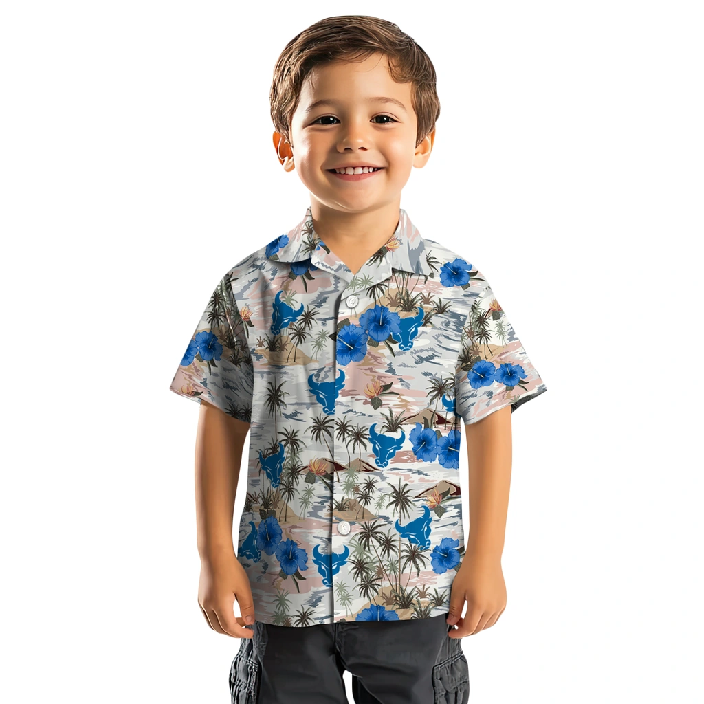 Buffalo Bulls Hawaiian Shirt - Hibiscus Seaside buffalo bulls hibiscus seaside white hawaiian shirts top rated