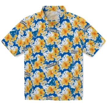buffalo bulls hibiscus tropics royal blue yellow hawaiian shirts best selling