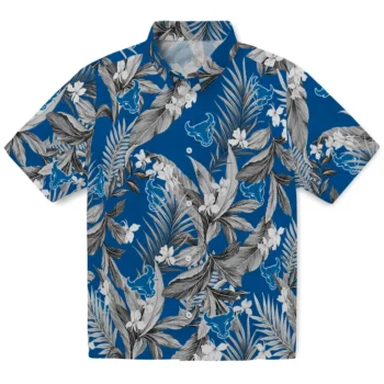 buffalo bulls palm leaves royal blue hawaiian shirts best selling
