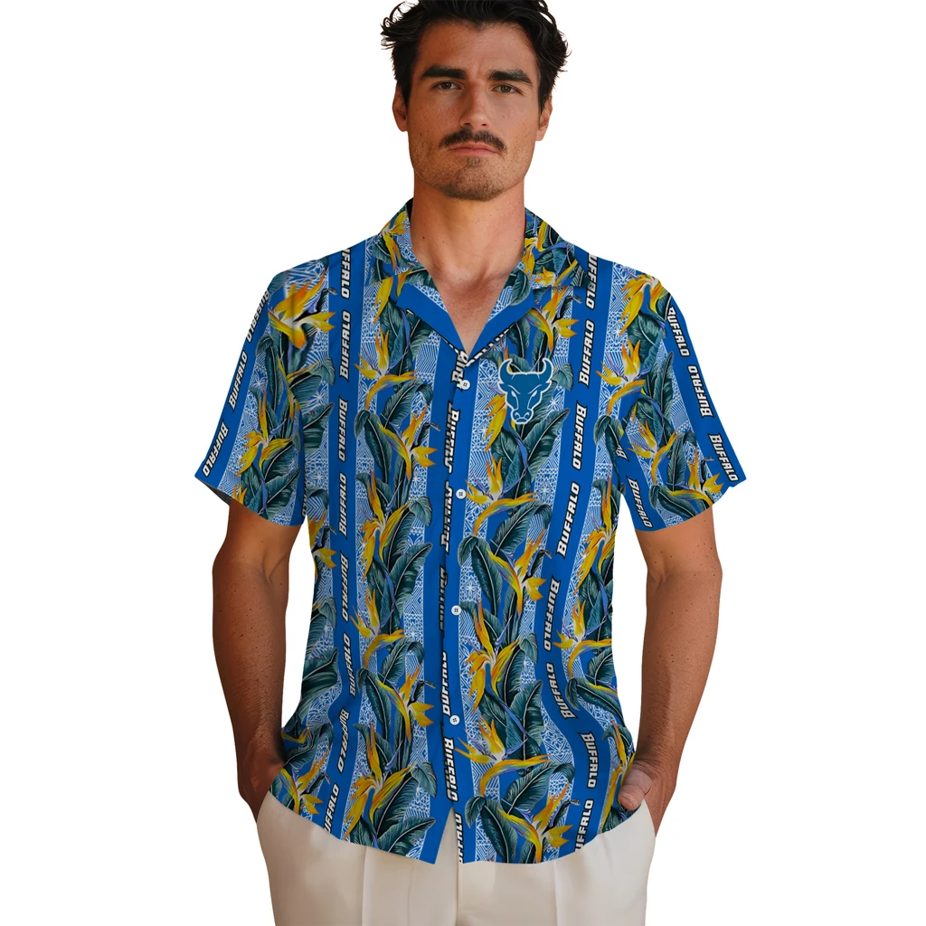 Buffalo Bulls Hawaiian Shirt - Paradise Vines buffalo bulls paradise vines royal blue hawaiian shirts fashion forward