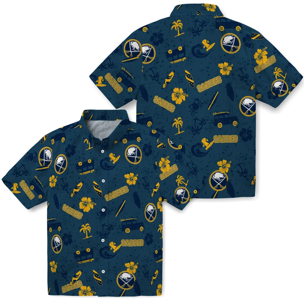 Buffalo Sabres Hawaiian Shirt - Beach Vibe buffalo sabres beach vibe navy hawaiian shirts high quality