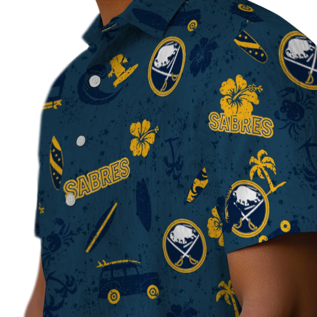 Buffalo Sabres Hawaiian Shirt - Beach Vibe buffalo sabres beach vibe navy hawaiian shirts trendy