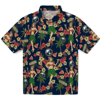 buffalo sabres hawaiian girls design navy blue hawaiian shirts best selling