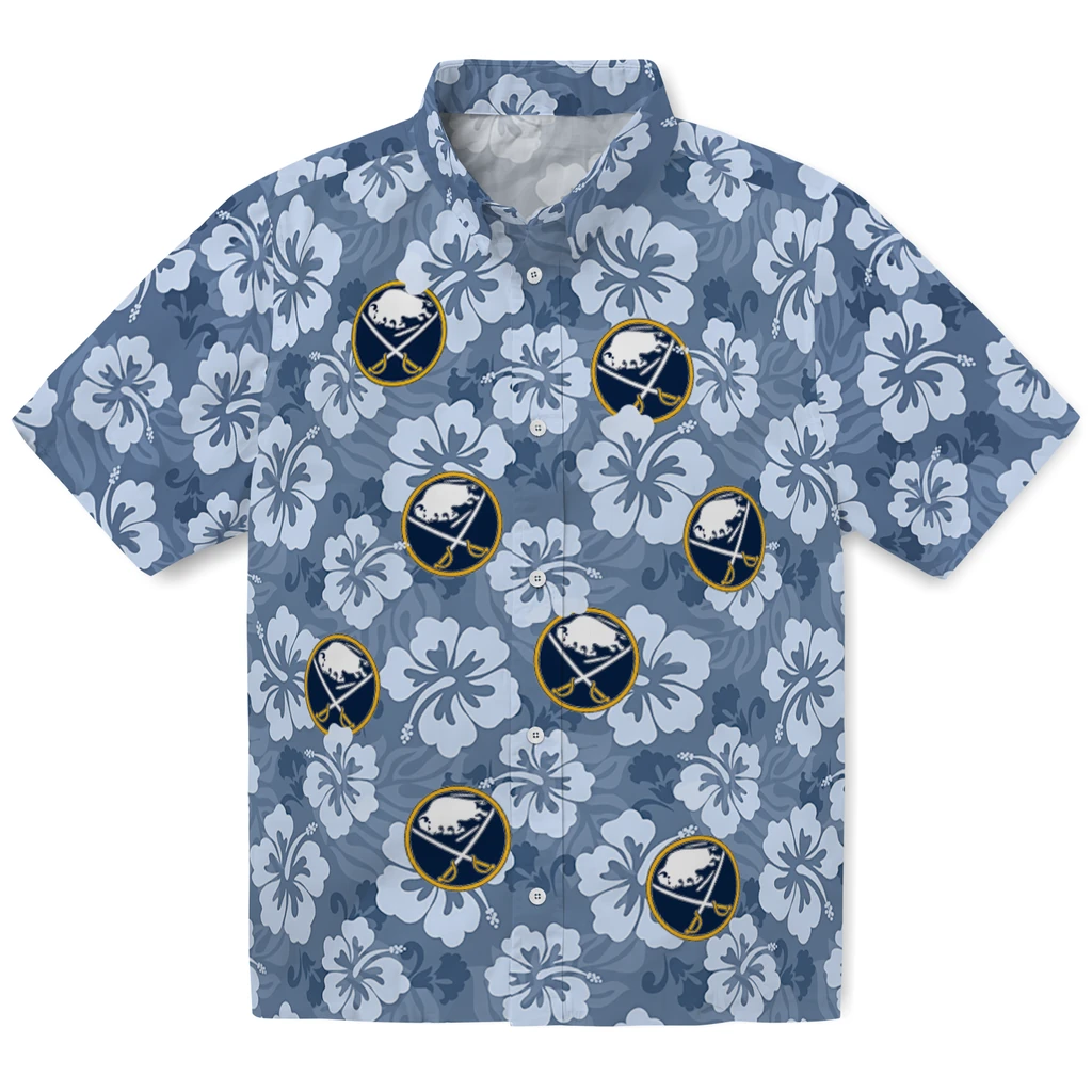 Buffalo Sabres Hawaiian Shirt - Hibiscus Cluster buffalo sabres hibiscus cluster navy blue hawaiian shirts best selling