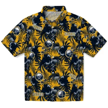 buffalo sabres hibiscus exotic navy blue hawaiian shirts best selling