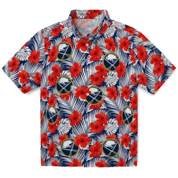 buffalo sabres hibiscus fiesta red royal blue hawaiian shirts best selling