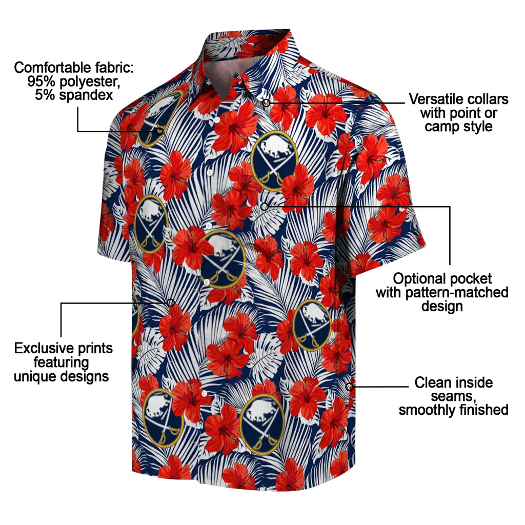 Buffalo Sabres Hawaiian Shirt - Hibiscus Fiesta buffalo sabres hibiscus fiesta red royal blue hawaiian shirts new arrival