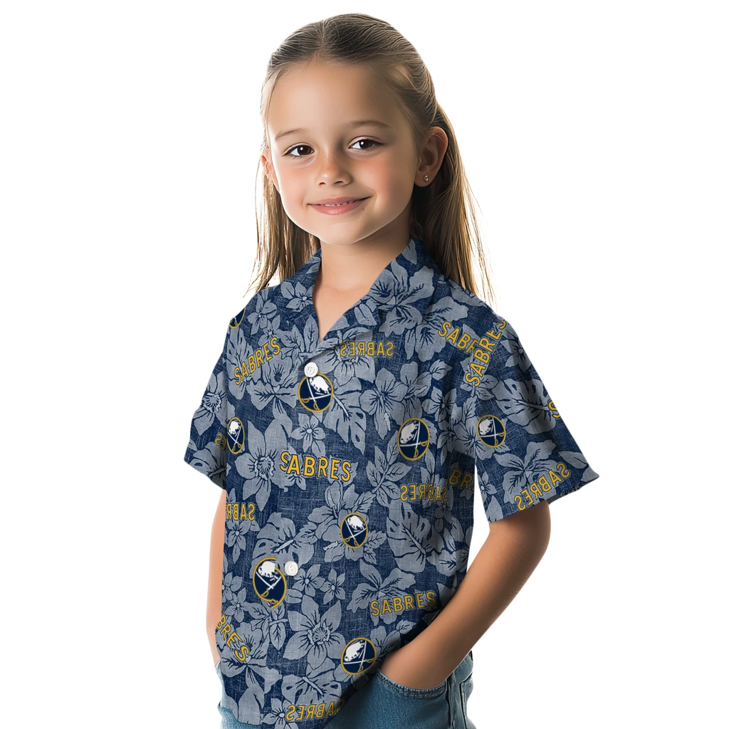 Buffalo Sabres Hawaiian Shirt - Hibiscus Oasis buffalo sabres hibiscus oasis navy blue hawaiian shirts premium grade