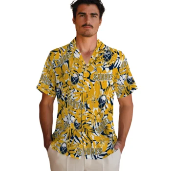buffalo sabres hibiscus overlay hawaiian shirts fashion forward