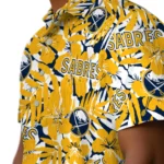 Buffalo Sabres Hawaiian Shirt – Hibiscus Overlay