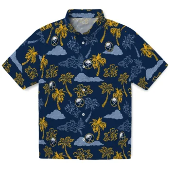 buffalo sabres palm and clouds navy blue hawaiian shirts best selling