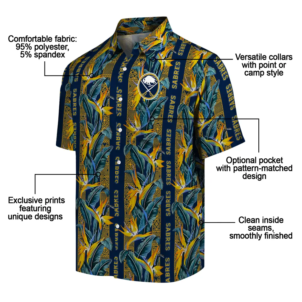 Buffalo Sabres Hawaiian Shirt - Paradise Vines buffalo sabres paradise vines navy blue hawaiian shirts new arrival