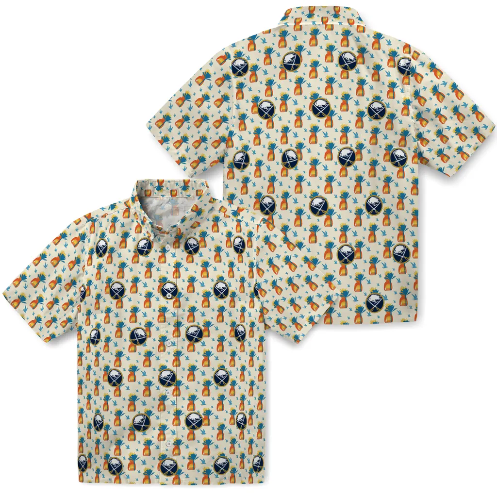 Buffalo Sabres Hawaiian Shirt - Pineapple Delight buffalo sabres pineapple delight beige hawaiian shirts high quality