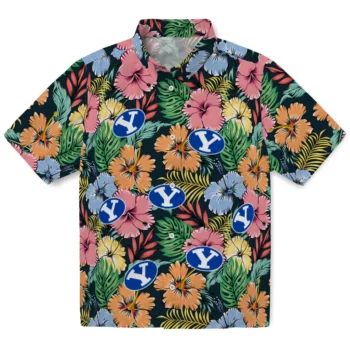 byu cougars brilliant hibiscus garden hawaiian shirts best selling