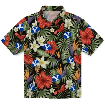 byu cougars hibiscus bird hawaiian shirts best selling