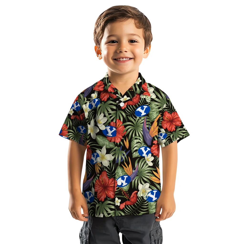 BYU Cougars Hawaiian Shirt - Hawaii Floral Hibiscus byu cougars hibiscus bird hawaiian shirts top rated