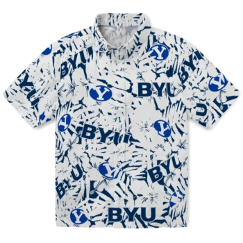 byu cougars hibiscus overlay hawaiian shirts best selling