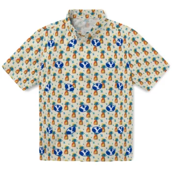 byu cougars pineapple delight beige hawaiian shirts best selling
