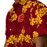 Calgary Flames Hawaiian Shirt – 50th State Flower
