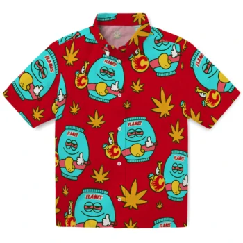 calgary flames bong smile red hawaiian shirts best selling