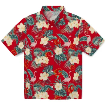 calgary flames flamingo palms red hawaiian shirts best selling