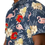Calgary Flames Hawaiian Shirt – Flamingo Hibiscus